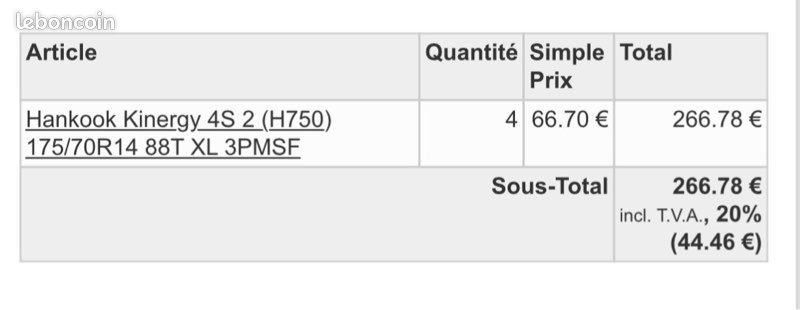 4 pneus 4 saisons Hankook R14 (image 2)