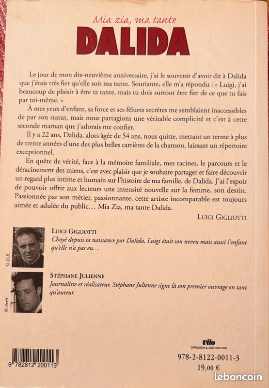 Dalida mia zia ma tante livre de stephane julienne et luigi gigliotti edition 2009 (image 2)