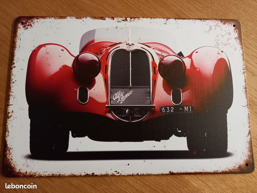 Plaque Tôle Alfa Romeo Milano - 20x30cm, Vintage - Décoration Murale Atelier Garage