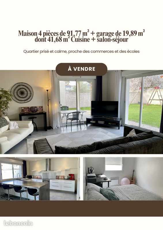 Maison 4 pièces 92 m² · à Romans-sur-Isère · 91,8 m² · 319 500 €