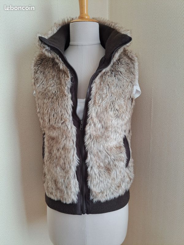 Veste Fausse Gilet Sans Manche Fourrure Femme Sherpa Enfant Femme