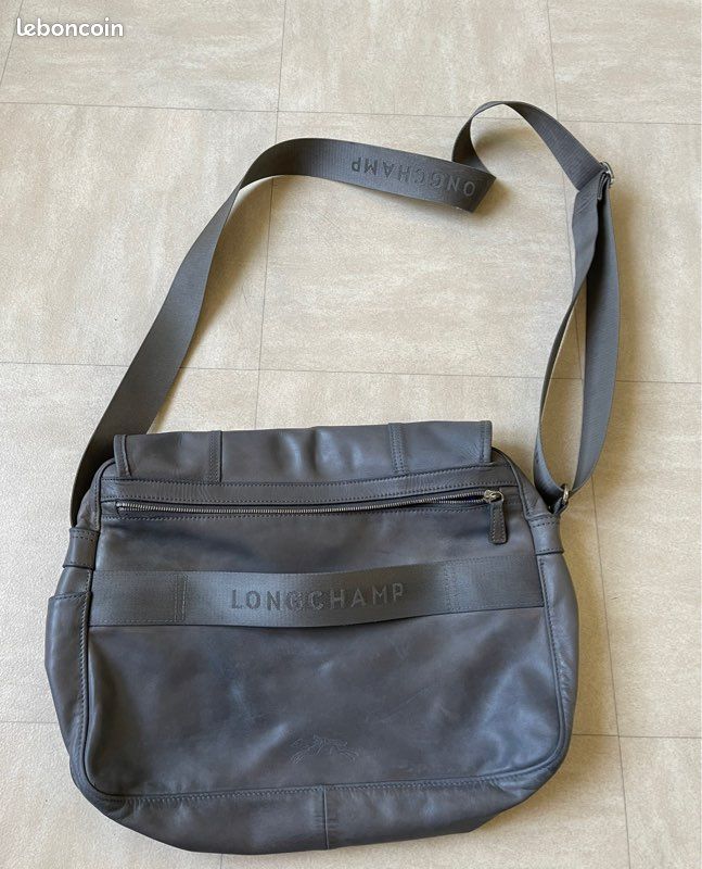 Sac cuir gris longchamp (image 2)
