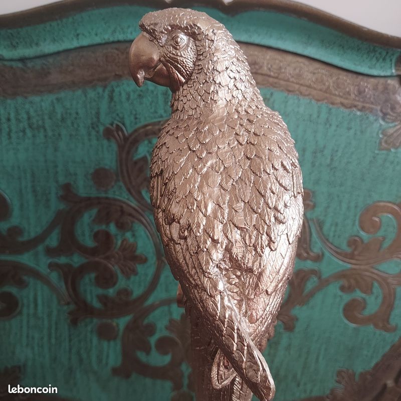 Grande Statuette Perroquet En Fer – Style Antique – 35 Cm – Aubaho