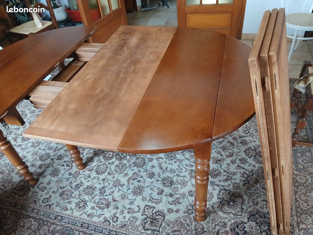 Table en chêne avec 5 allonges (image 3)