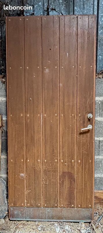 Grande porte pleine en bois 217 × 94 cm – porte de service (image 2)