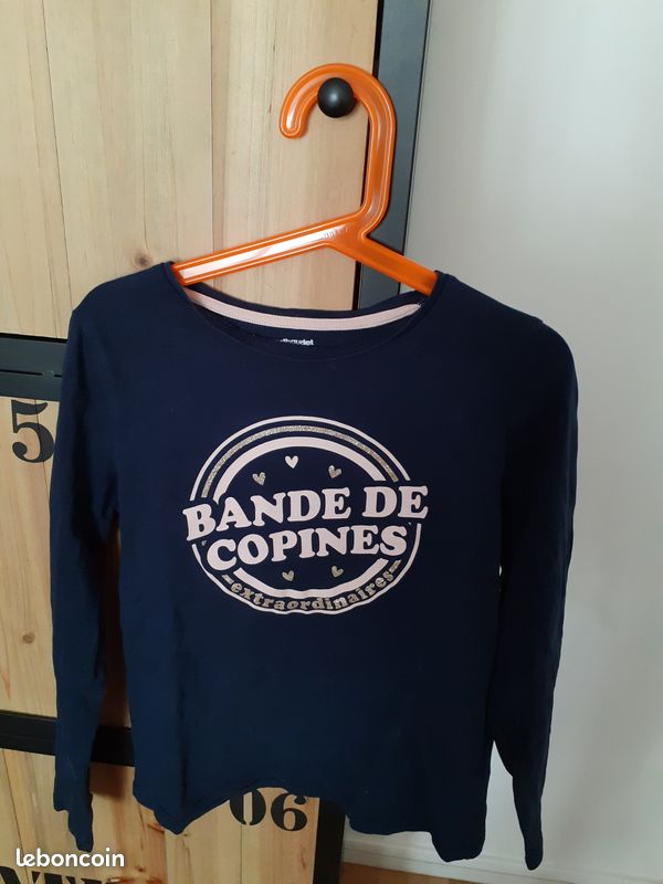 Tee Shirt fille "bande de copines" manche longue Vertbaudet 10 ans (image 1)