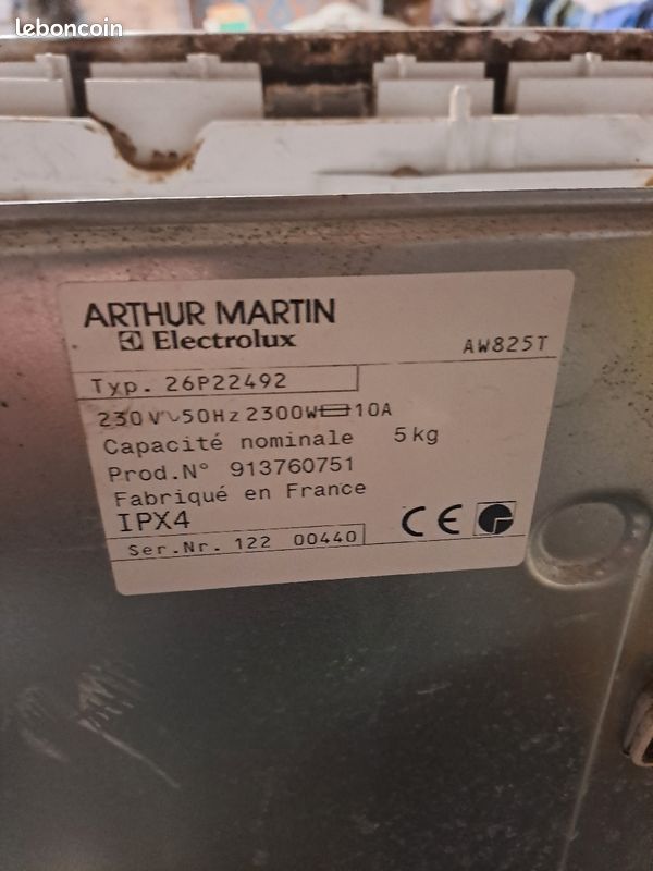 Pièces pour machine à laver Electrolux aw 825 t (image 1)