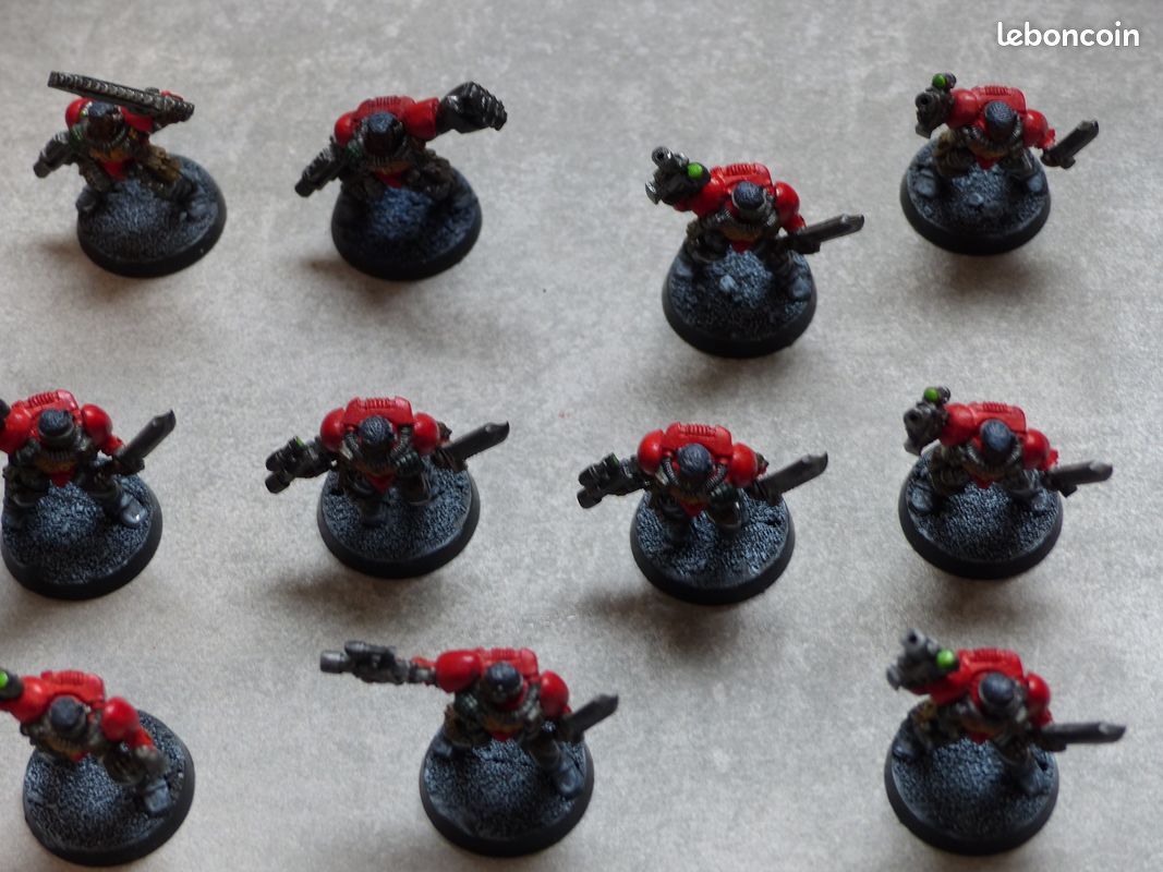14 Space Marines D’Assaut Blood Angels – Warhammer 40K (Partiellement Montés/peints)