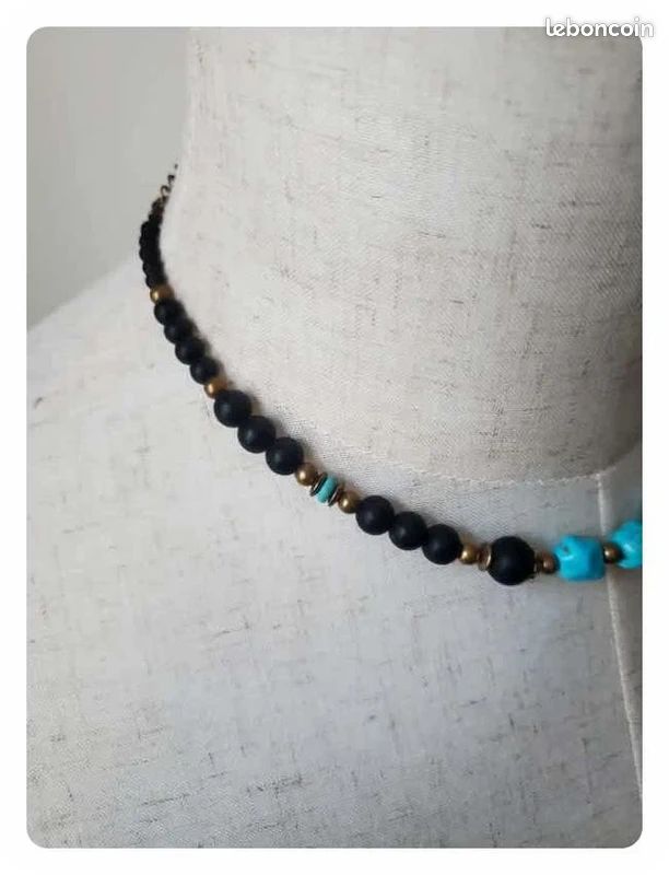 Collier fantaisie vintage à gros maillons en parfait état