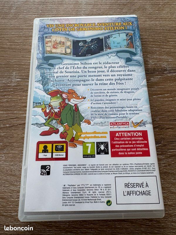 jeu GERONIMO STILTON LE ROYAUME DE LA FANTAISIE sur sony PSP