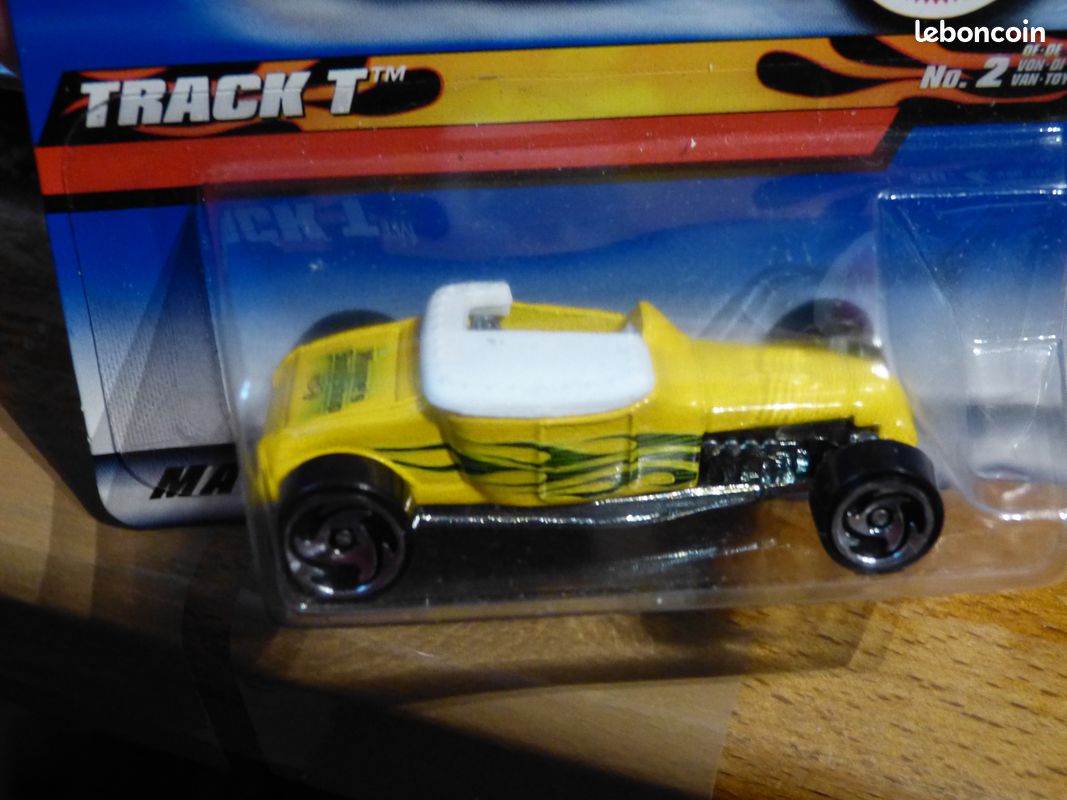 Hot Wheels Track T Ford - Collector Hot Rod Magazine 2000 - Long Card US 1/64 - Jaune