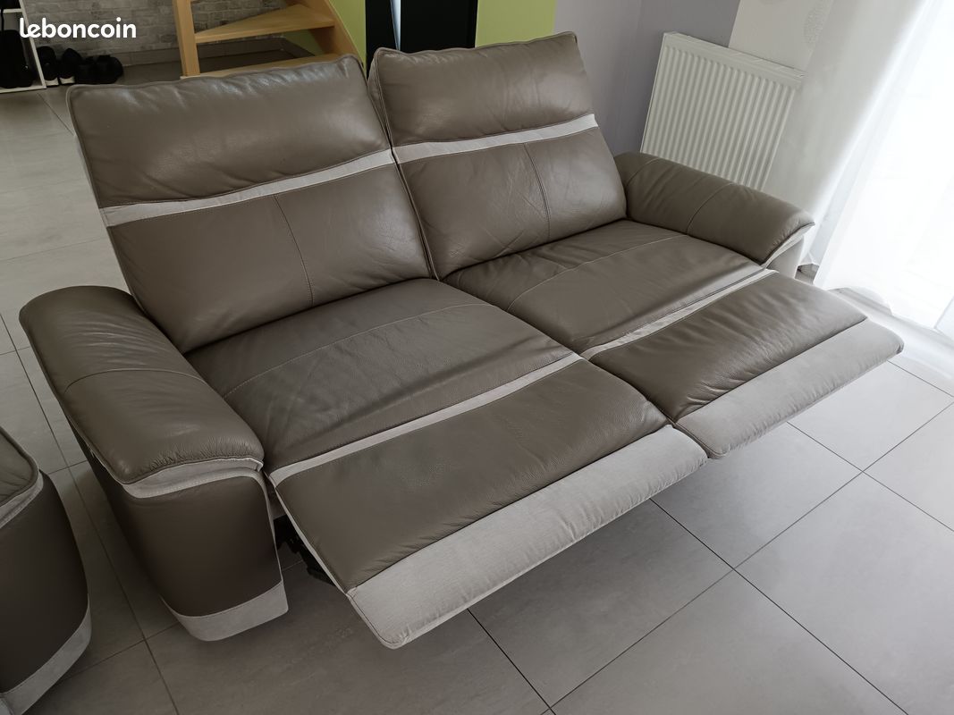 Canapé 2 places + fauteuil avec relaxation électrique (image 3)
