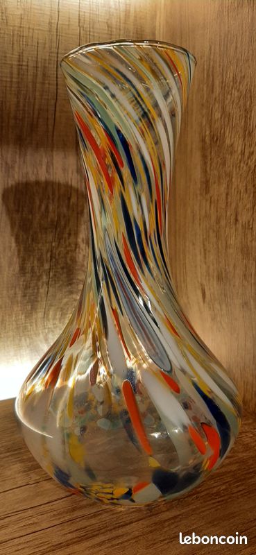 Vase en verre murano Italie modèle arlequin (image 4)