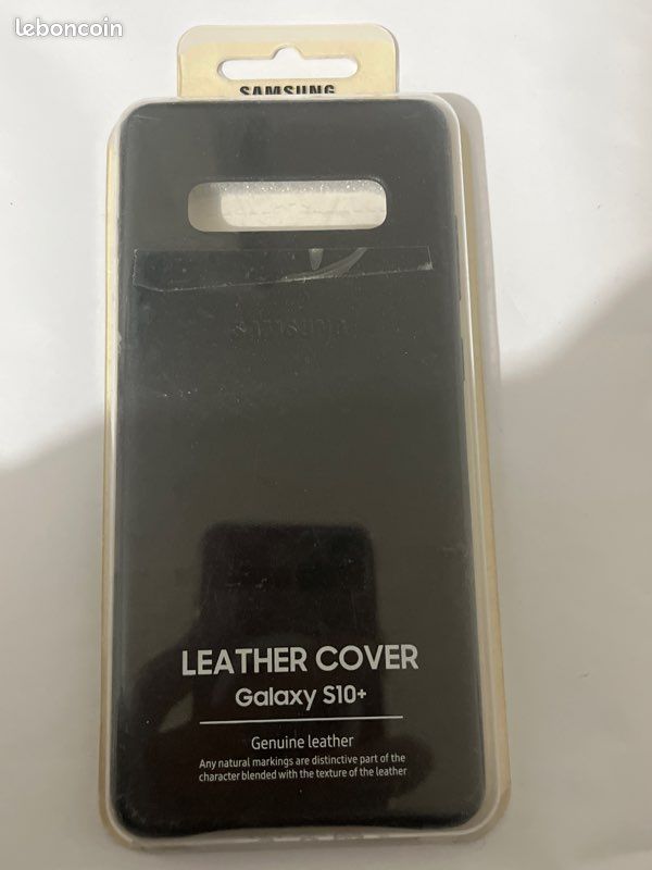 Coque en cuir Samsung Noir pour Galaxy S10 Plus (image 1)