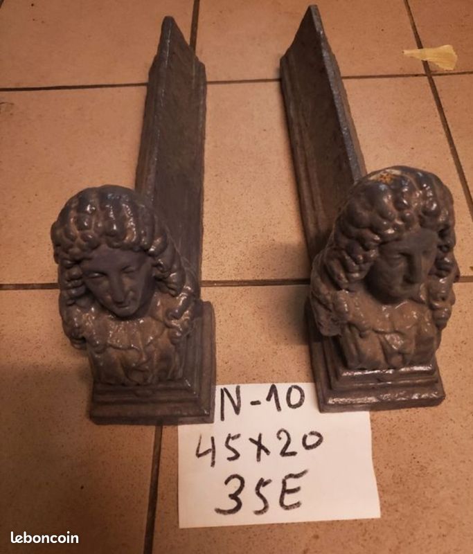 Lot chenets n°10 dim 45x20 (image 1)