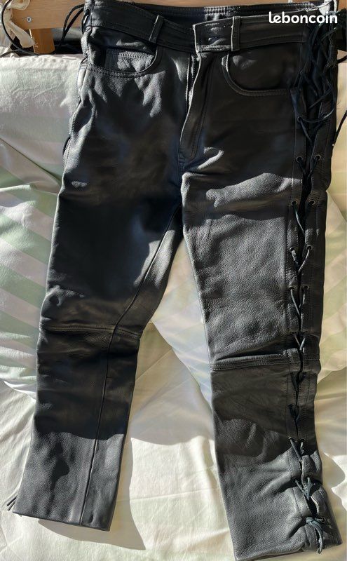 Pantalon Moto Cuir De Buffle Last Rebels - Taille 44 Noir - Coupe Jean - Occasion Très Bon état