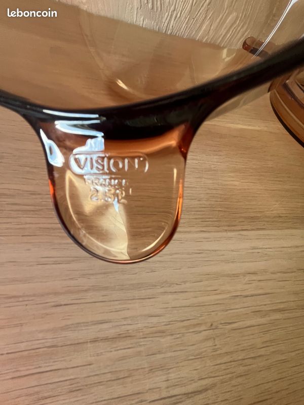 Cocotte Faitout Corning Vintage En Verre Fumé Marron 19 Cm – Made In France, Compatible Gaz/électrique