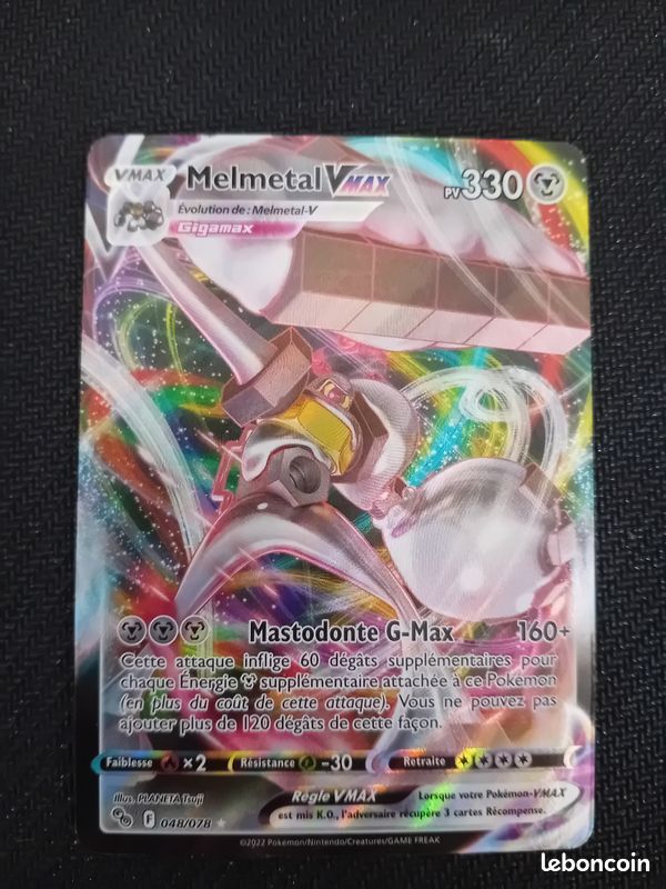 Melmetal Vmax Damage Melmetal VMAX 048/078 – Ultra Rare Holo – Coffret 10 Cartes Pokémon GO Épée & Bouclier 10.5 – Français
