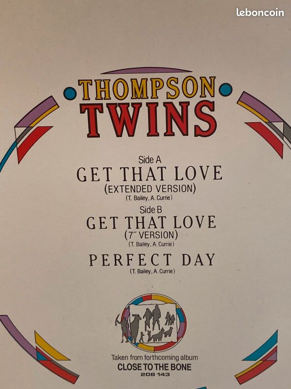 Disque vinyle maxi, 45, tours de Thompson Twins - get That Love (image 3)