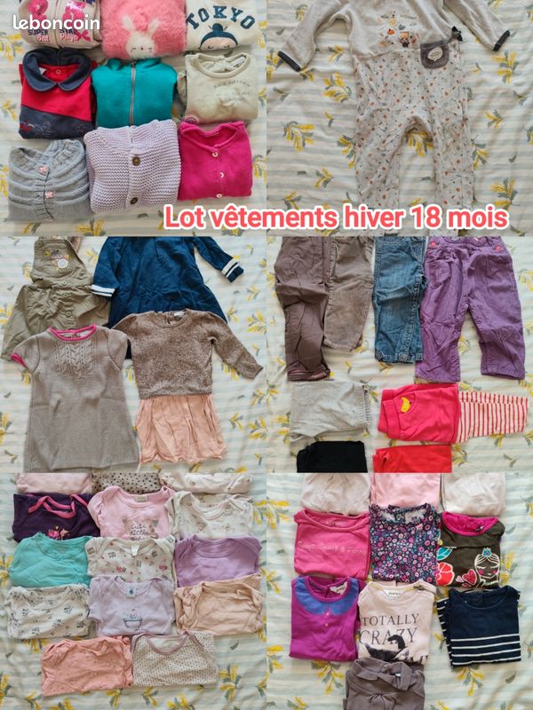 Lot vêtements hiver bébé fille 18 mois (image 1)