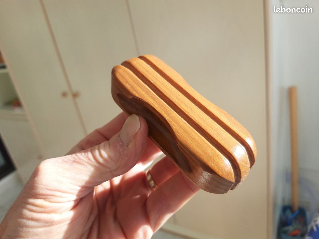 Lot 7 poignées de porte de meuble en bois – Entraxe 6,5 cm (image 4)