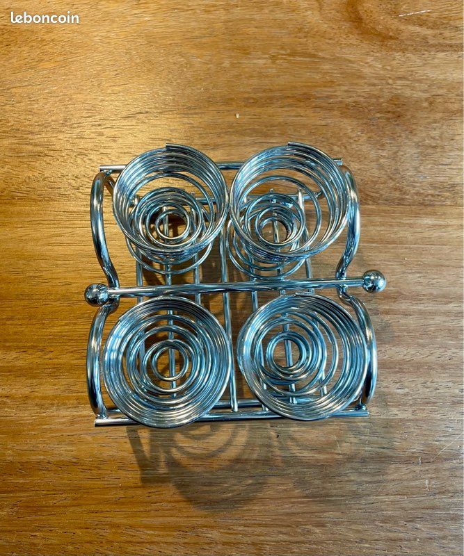 Lot De 2 Coquetiers En Inox - État Impeccable - Design Sobre