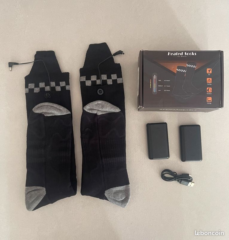 Chaussettes chauffantes rechargeables – Neuves, batterie 2x4500mAh (image 2)