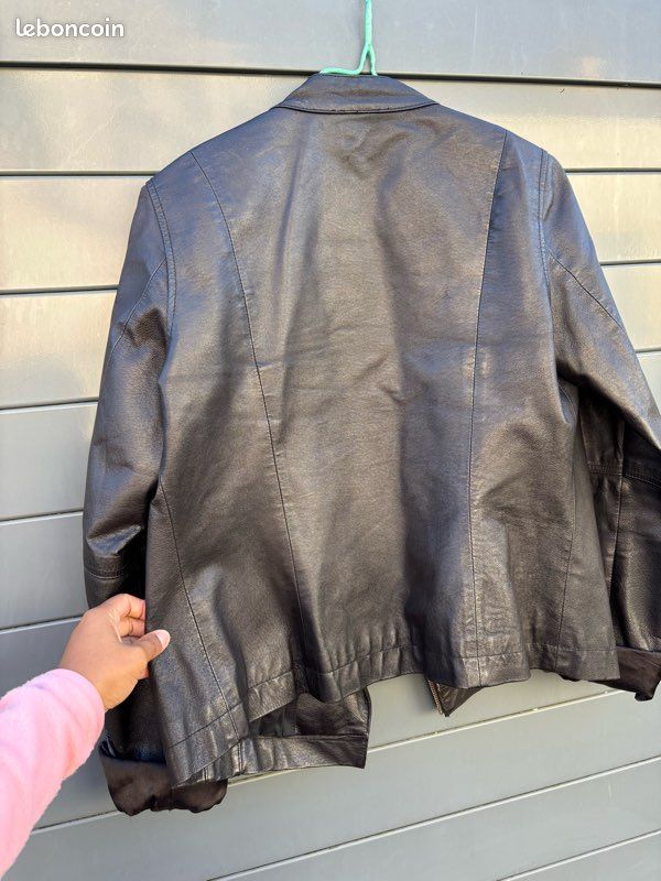 Veste en cuir noire Naf Naf (image 3)