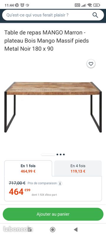 Table industriel bois brut (image 6)