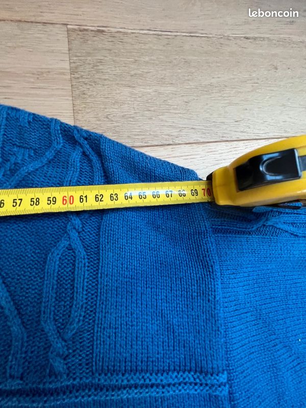 Pull Burberrys Vintage Made in England – Broderie nautique –100% Coton – Bleu Taille XL (image 7)