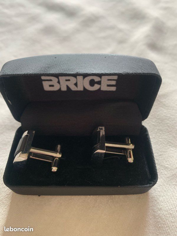 Boutons De Manchettes Style Police 'BRI Brigade' - Couleur Argentée, Alliage, Neuf Avec étiquettes