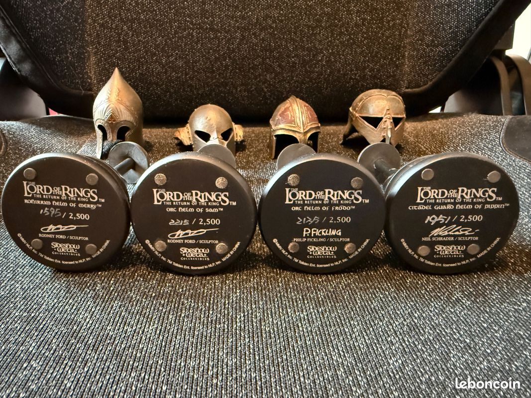 Lot 4 Mini-Casques Le Seigneur des Anneaux (Sideshow Weta 1/4) - ÉDITION LIMITÉE (image 2)