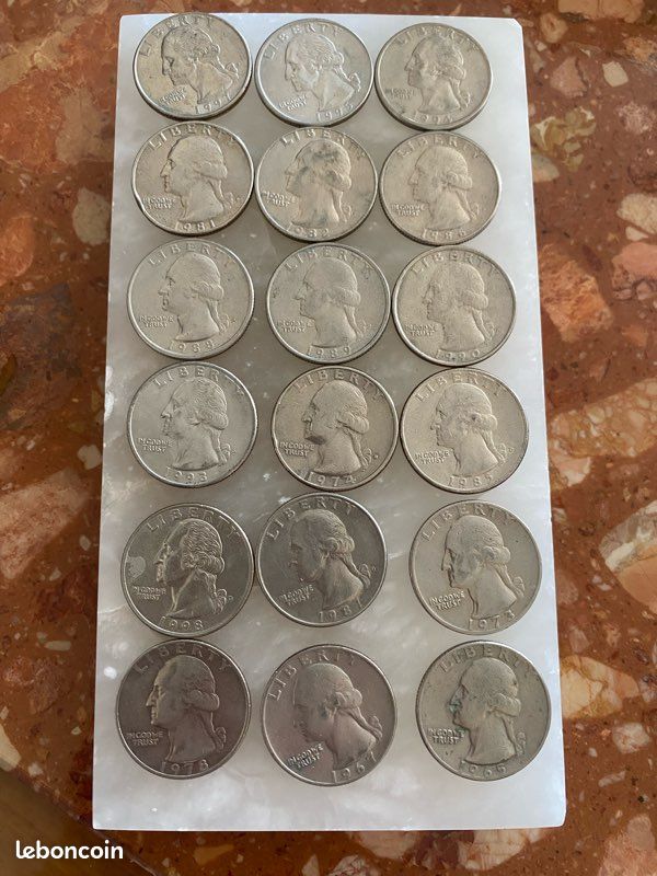 18 pièces de quart de dollars (image 1)