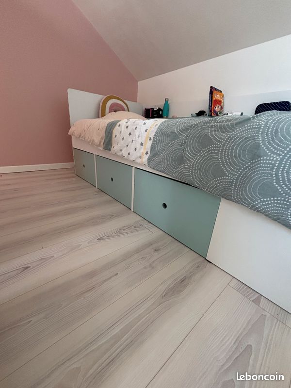 Lit avec rangements et matelas Dunlopillo (image 3)
