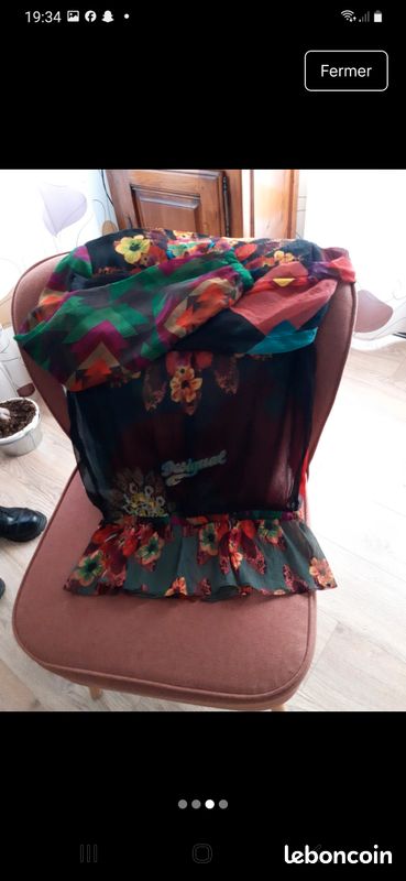Tunique Desigual Multicolore Taille 40/L - Occasion Très Bon état, Style Bohème Et Coloré