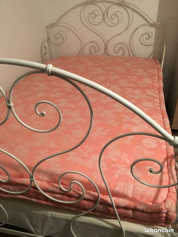 Lit ancien sommier matelas tapissier SCHABY ROMANTIQUE (image 1)