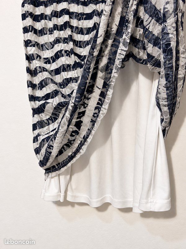 Robe rayée bleu marine et blanche | Taille 40 (image 4)