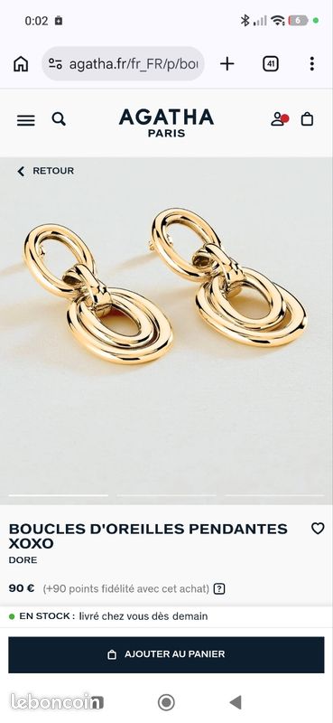 Boucle d'oreille Agatha (image 4)
