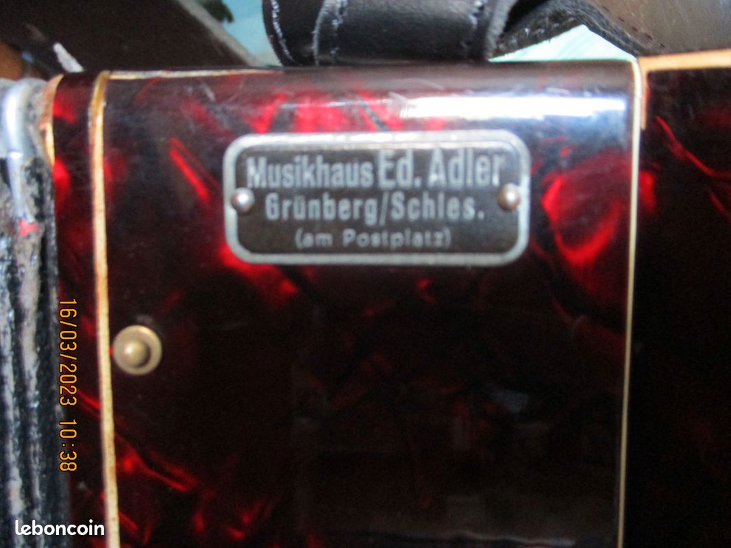 Ancien accordéon de piano ADLER PERFEKTA rouge (image 5)