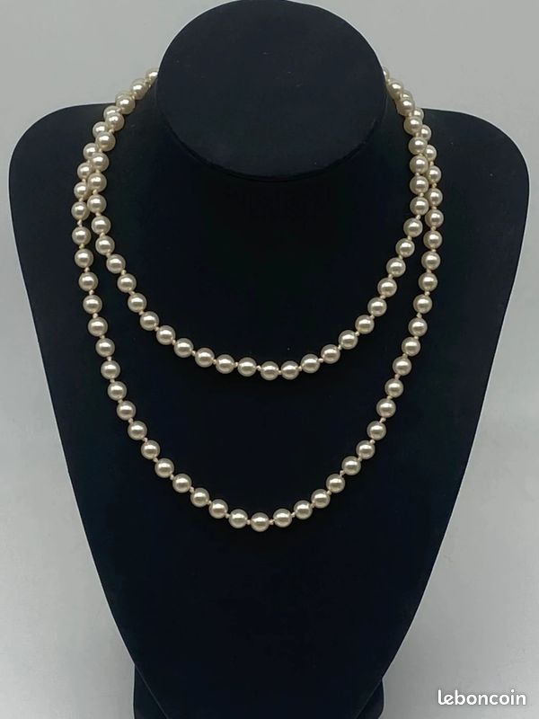 Collier Parure Multi-rang Vintage – Perles Et Chaînes Dorées – Longueur 46-50 Cm – Neuf Sans Boîte