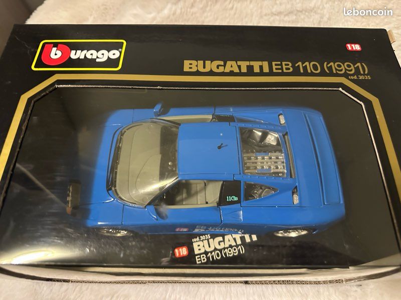 Bugatti EB 110 1991 – 1/18 Burago – Bleu Foncé – Occasion