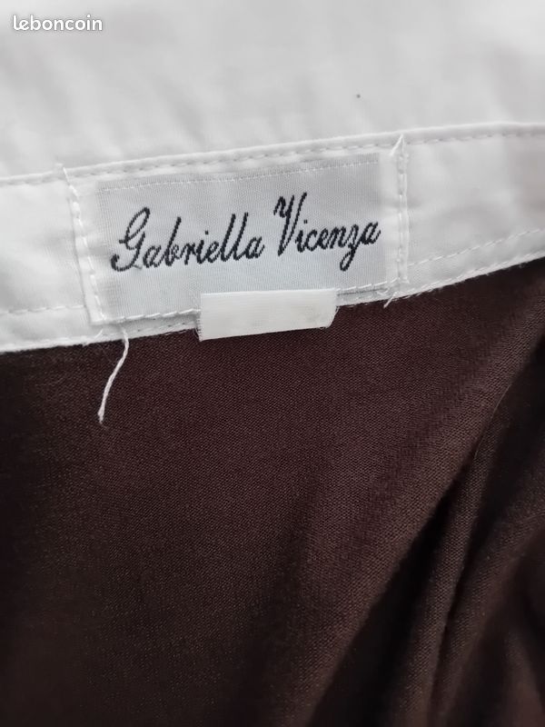 Tee shirt femme marron et blanc sans taille (image 3)
