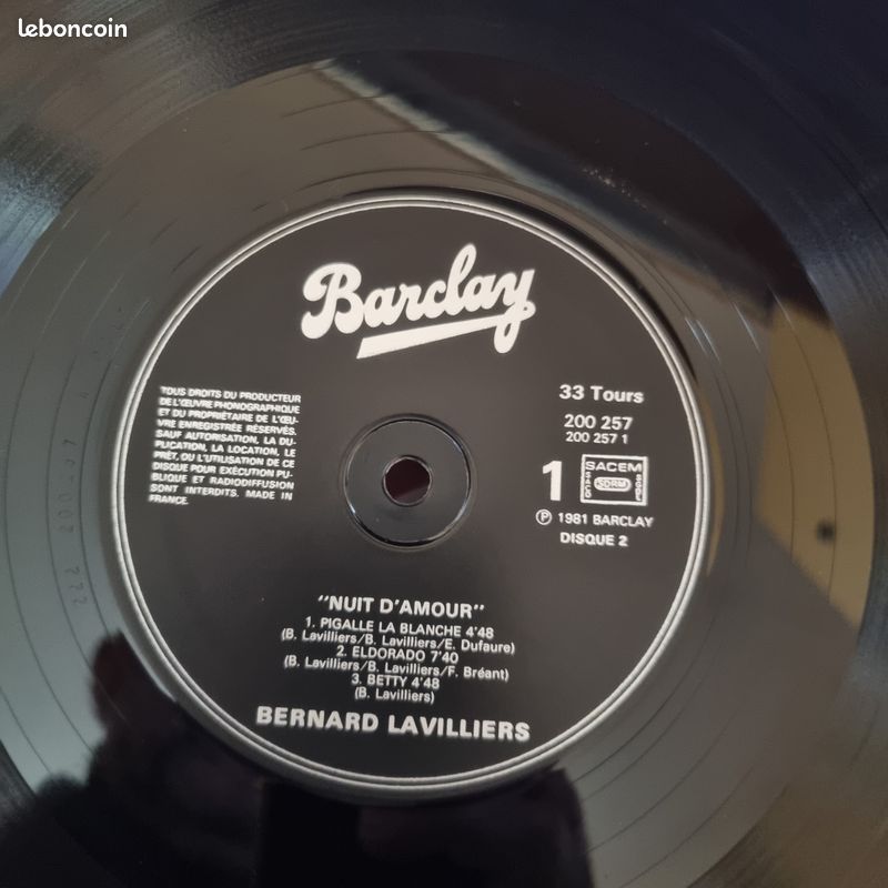 Bernard Lavilliers – Nuit D'amour - vinyle 33T + Maxi (image 3)