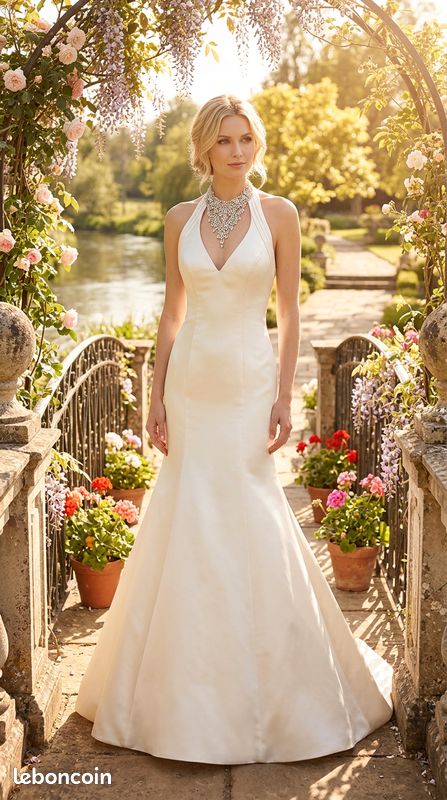 Robe de mariée taille 38 en satin ANCIENNE COLLECTION (image 1)