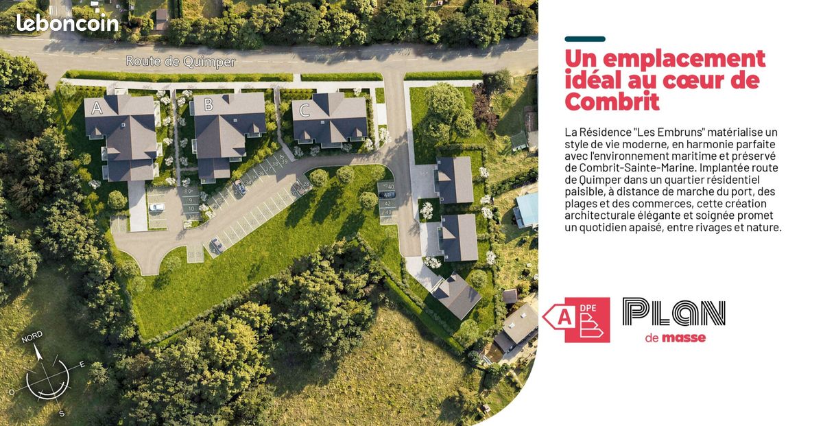 Appartement 3 pièces 52 m² · à Combrit · 52 m² · 225 000 €