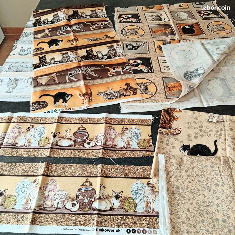 Lot tissus CHATS patchwork couture cartonnage (image 2)