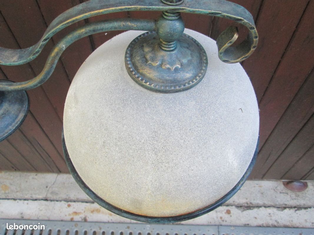 LUSTRE PLAFONNIER SUSPENSION DOUBLE VASQUES chaîne longue (image 5)
