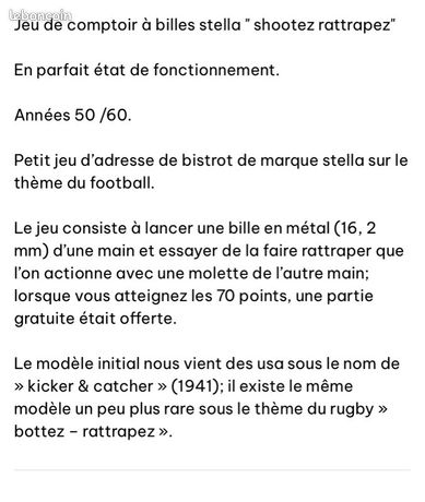 Jeu De Comptoir Vintage 1950 – Coup Franc EMA (type Stella) – Occasion
