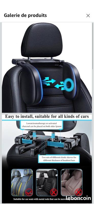Appuie-tête du café - Oreiller appui tête pour voiture, repose cou
