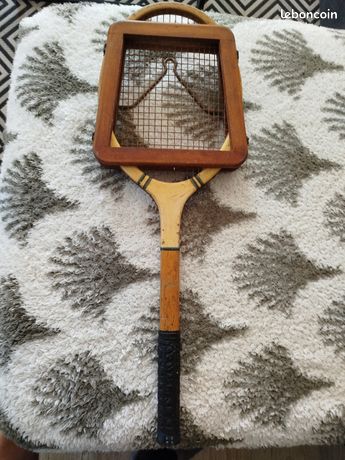 Raquette De Tennis Ancienne En Bois Dunlop Pioneer LM Avec Présentoir - Vintage - Occasion